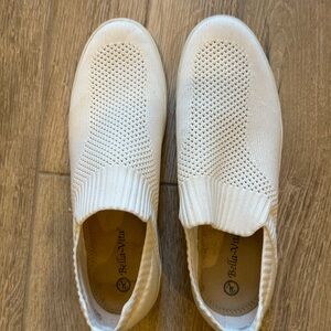 Bella Vita Cream Knit Slip-On Shoes
